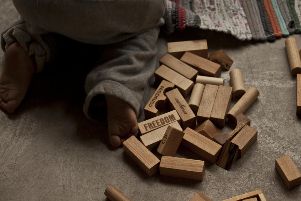 Natural wooden blocks detail by Wooden Story