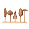 Wooden Story Tree Crowns stacking toy arranged on its wooden base
